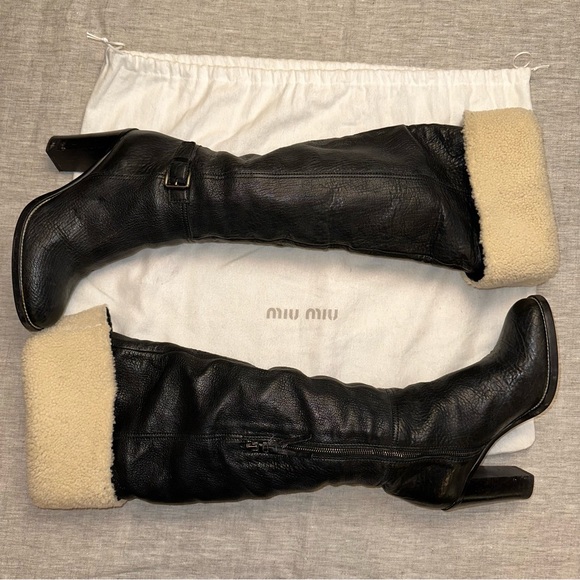 Miu Miu Shoes - Miu Miu Leather Boots